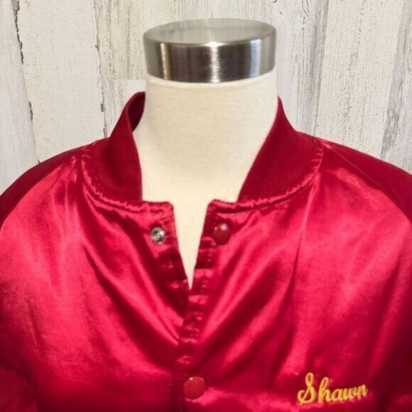 Vintage U.S.M.C. nylon military Bomber Jacket Custom Embroidered Large - Picture 5 of 7